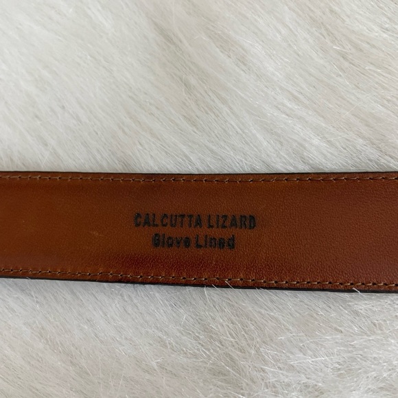 Torino Calcutta Lizard Glove Lined Men's Black Belt 38 - Picture 10 of 11